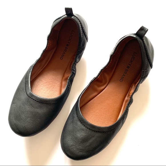 Lucky Brand Shoes - Lucky Brand Flats Black Leather Ballet Slipper 9